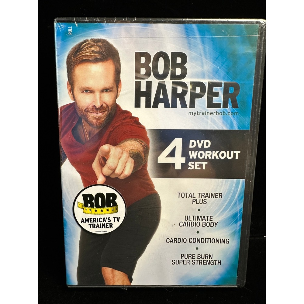 Bob Harper 4 DVD Workout Set Total Trainer Plus Cardio Conditioning New Sealed